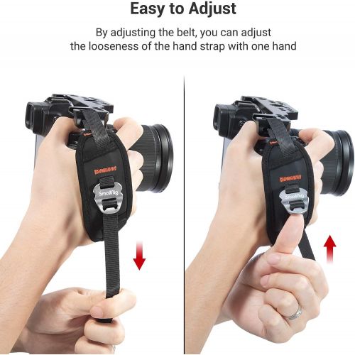  SmallRig Camera Cage Wrist Strap, Universal Quick Adjustable Secure Grip Camera Cage Handle Hand Wrist Strap PAC2456