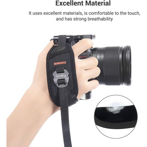  SmallRig Camera Cage Wrist Strap, Universal Quick Adjustable Secure Grip Camera Cage Handle Hand Wrist Strap PAC2456