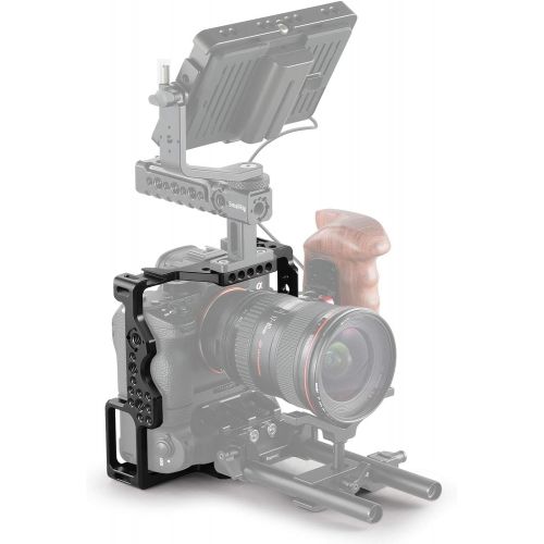  SmallRig SMALLRIG Camera Cage for Sony A7R IIIA7 III with VG-C3EM Vertical Battery Grip wCold Shoe, NATO Rail and 38 Locating Holes for ARRI Standard - 2176