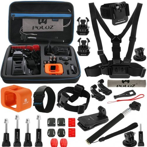  SMARDY 28in1 Zubehoer-Kit fuer Gopro Hero 7 | 6 | 5 | 4 | 3 | 2 HD | 1 | Xiaoyi - Befestigungszubehoer Einbeinstativ Stativ Schluessel usw.