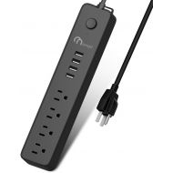 [아마존 핫딜]  [아마존핫딜]Smart138 ONSMART USB Surge Protector Power Strip-4 Multi Outlets with 4 USB Charging Ports-3.4A Total Output-600J Surge Protector Power Bar-6 Ft Long UL Cord- Wall Mount-Black