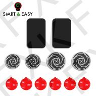 SMART & EASY Magnetic Car Mount Metallic Plates - Car Magnetic Phone Mount Stickers (Accessories Kit: 6X Metal Plates, 6X Adhesives)
