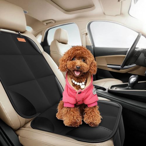  Car Seat Protector, Smart eLf 2Pack Seat Protector Protect Child Seats with Thickest Padding and Non-Slip Backing Mesh Pockets for Baby and Pet