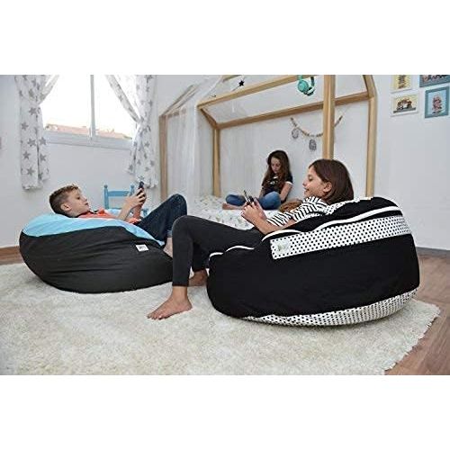  [아마존베스트]SMART WALLABY 2 Sizes in 1 Large Bean bag Stuffed Animal Storage | XL Jumbo Ottoman for Soft Toys, Plush Toys | Giant Pouf Organizer for Linens, Quilts, Pillows | 300 L. / 80 Gal. | 42 | Black &