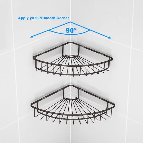  [아마존 핫딜]  [아마존핫딜]SMARTAKE 2-Pack Corner Shower Caddy, SUS304 Stainless Steel, Wall Mounted Bathroom Shelf with Adhesive, Storage Organizer for Toilet, Dorm and Kitchen (Bronze)