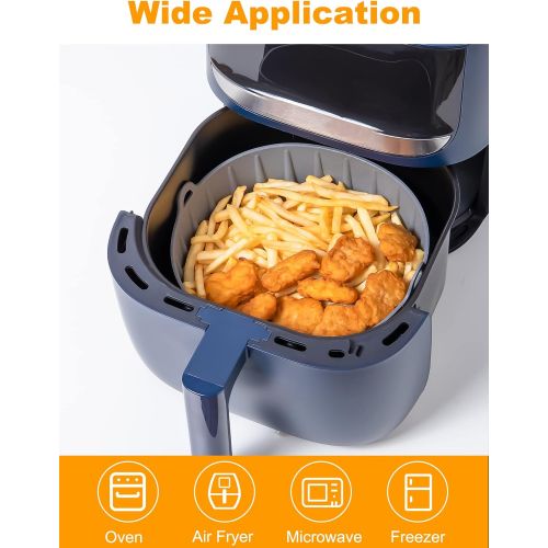  SMARTAKE Air Fryer Silicone Pot, Easy Cleaning Air fryer Oven Accessories, Replacement of Parchment Paper Liners, Food Safe Reusable Air Fryer Basket, for 6QT or Bigger, Round - 8.