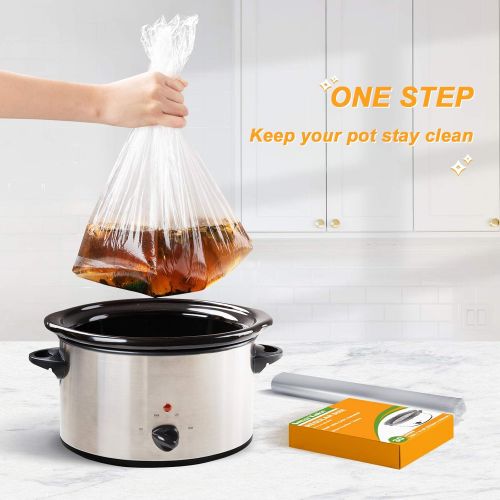  [아마존베스트]SMARTAKE Slow Cooker Liners, 13 × 21 Inches Disposable Cooking Bags, Easy Clean-Up Plastic Bags, Fit 3QT to 8QT, for Slow Cooker, Crockpot, Aluminum Cooking Trays, Pans, 1 Pack (30