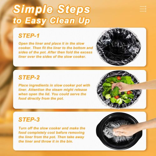  [아마존베스트]SMARTAKE Slow Cooker Liners, 13 × 21 Inches Disposable Cooking Bags, Easy Clean-Up Plastic Bags, Fit 3QT to 8QT, for Slow Cooker, Crockpot, Aluminum Cooking Trays, Pans, 1 Pack (30