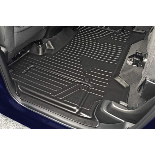  SMARTLINER Floor Mats 2nd Row Liner Black for 2019 Ram 1500 Crew Cab with 1st Row Captain or Bench Seats