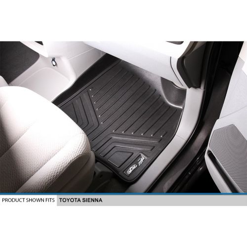  SMARTLINER MAXLINER Custom Fit Floor Mats 3 Row Liner Set Black for 2013-2020 Toyota Sienna 8 Passenger Model