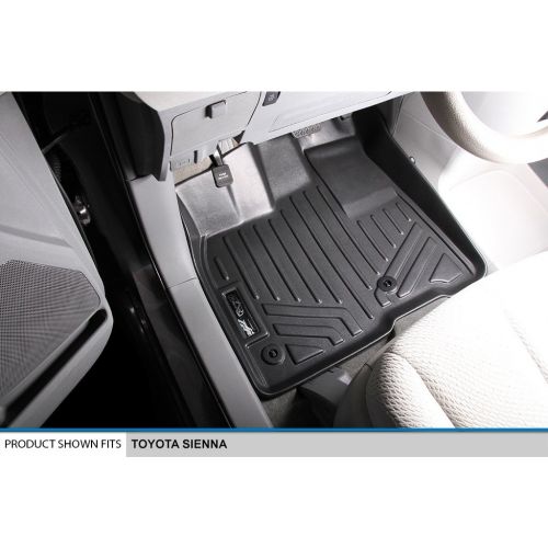  SMARTLINER MAXLINER Custom Fit Floor Mats 3 Row Liner Set Black for 2013-2020 Toyota Sienna 8 Passenger Model