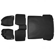 SMARTLINER MAXLINER Floor Mats (2 Rows) and Cargo Liner Behind 2nd Row Set Black for 2015-2016 Ford Explorer Without 2nd Row Center Console