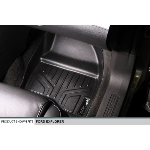  SMARTLINER MAXLINER Floor Mats (2 Rows) and Cargo Liner Behind 2nd Row Set Black for 2015-2016 Ford Explorer Without 2nd Row Center Console