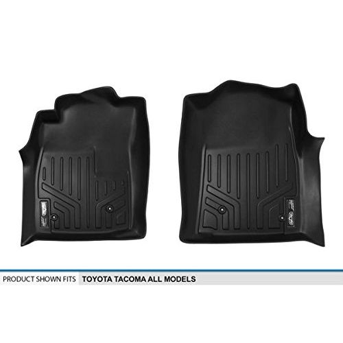  SMARTLINER MAXLINER Floor Mats 1st Row Liner Set Black for 2005-2011 Toyota Tacoma (No Manuals - Fits All Cab Sizes)