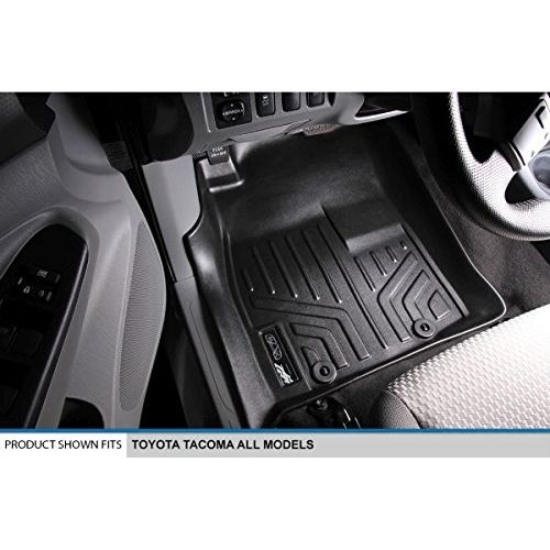  SMARTLINER MAXLINER Floor Mats 1st Row Liner Set Black for 2005-2011 Toyota Tacoma (No Manuals - Fits All Cab Sizes)