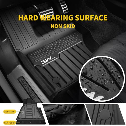  SMARTLINER 3W Floor Mats for Range Rover Sport (2014-2019) - Car Mats with Non-Toxic Odorless TPE All Weather Heavy Duty Custom Fit Floor Mats Liner (not for Range/Land Rover Discovery Sport)