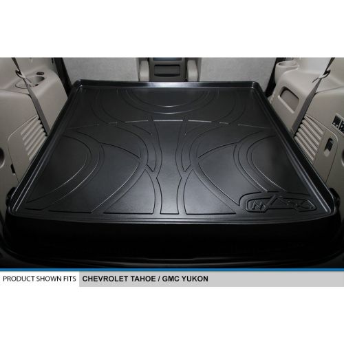  SMARTLINER Floor Mats 2 Rows and Cargo Liner Behind 2nd Row Set Black for 2015-2018 Chevy Tahoe / GMC Yukon