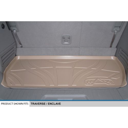  SMARTLINER Floor Mats 3 Rows and Cargo Liner Behind 3rd Row Set Tan for Traverse / Enclave with 2nd Row Bucket Seats