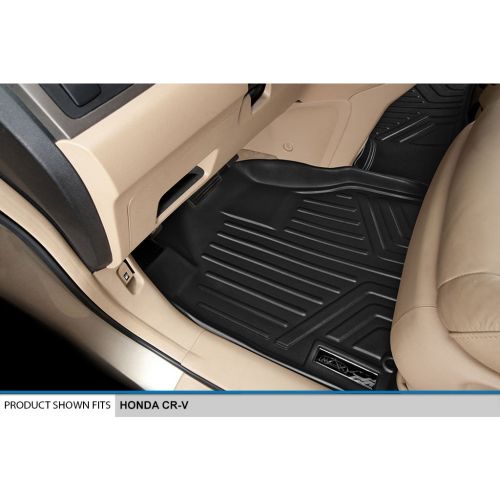  SMARTLINER MAXFLOORMAT Floor Mats and MAXTRAY Cargo Liner for Honda CR-V (2007-2011) Complete Set (Black)