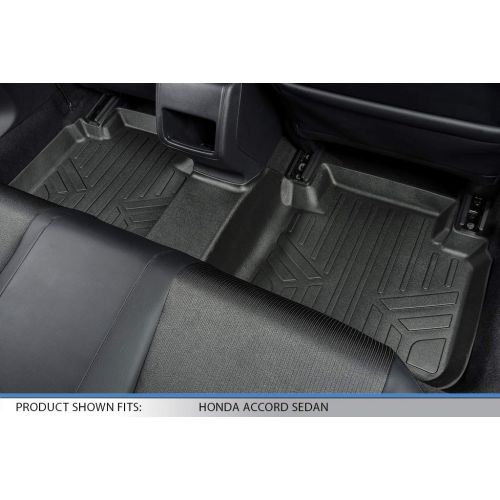 SMARTLINER Custom Fit Floor Mats 2 Row Liner Set Black for 2018-2019 Honda Accord - All Models