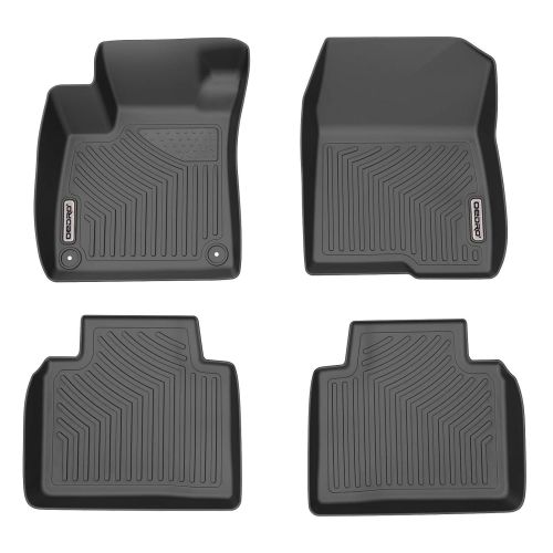  SMARTLINER oEdRo Floor Mats Compatible for 2018-2019 Honda Accord, Unique Black TPE All-Weather Guard Includes 1st and 2nd Row: Front, Rear, Full Set Liners