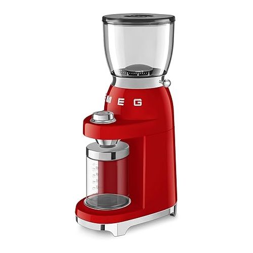 스메그 Smeg 50's Retro Style Aesthetic Coffee Grinder, CGF01 (Red) Large