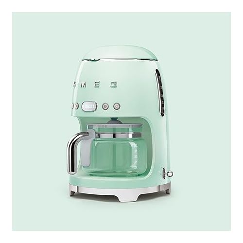 스메그 Smeg 50's Retro Style Aesthetic Drip Filter Coffee Machine, 10 cups, Pastel Green