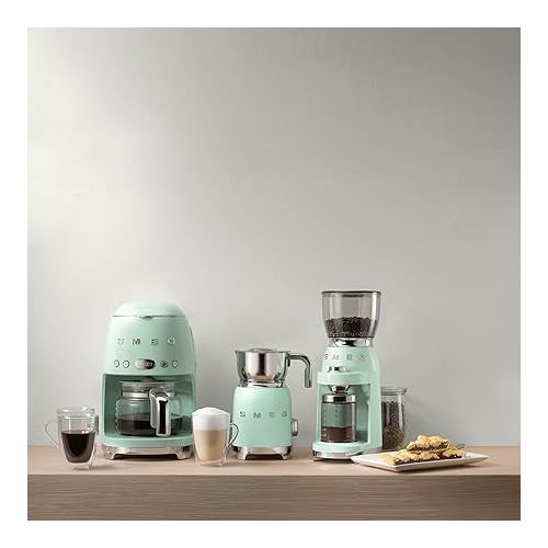 스메그 Smeg 50's Retro Style Aesthetic Drip Filter Coffee Machine, 10 cups, Pastel Green