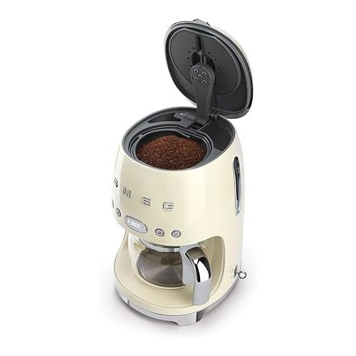 스메그 Smeg Retro Style Coffee Maker Machine, 17.3 x 12.8 x 11.3, Cream