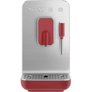 SMEG Fully Automatic Coffee Machine with Integrated Grinder and Steam Wand BCC02RDMUS, Red, Large