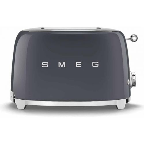 스메그 SMEG 50's Retro Style Aesthetic 2 Slice Toaster in Slate Gray