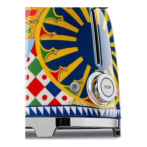 스메그 Dolce and Gabbana x Smeg TSF02DGUS 4 Slice Toaster, Sicily Is My Love,