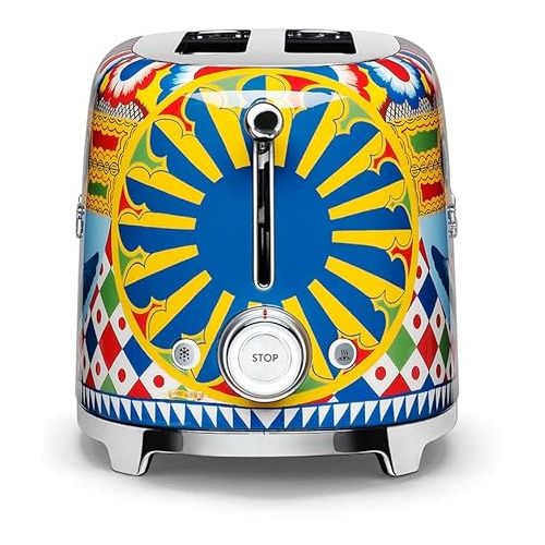 스메그 Dolce and Gabbana x Smeg TSF02DGUS 4 Slice Toaster, Sicily Is My Love,