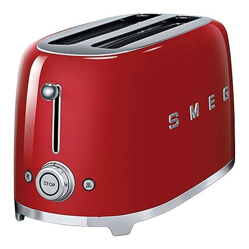 스메그 SMEG TSF02RDUS 50's Retro Style 4 Slice Toaster, Red, large