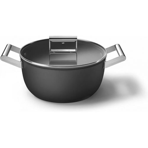스메그 Smeg Black 5-Quart 9.5-Inch Casserole Dish with Lid