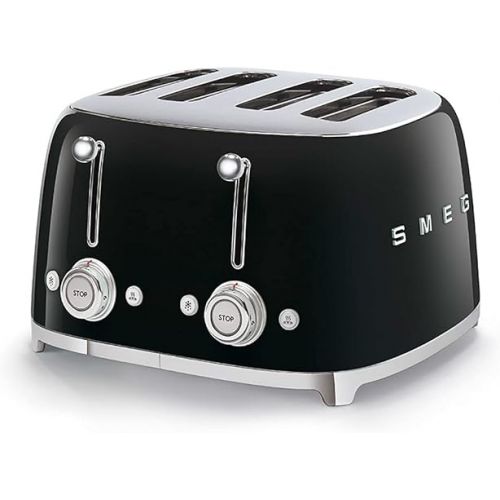 스메그 Smeg 50s Retro Line Black 4x4 Slot Toaster