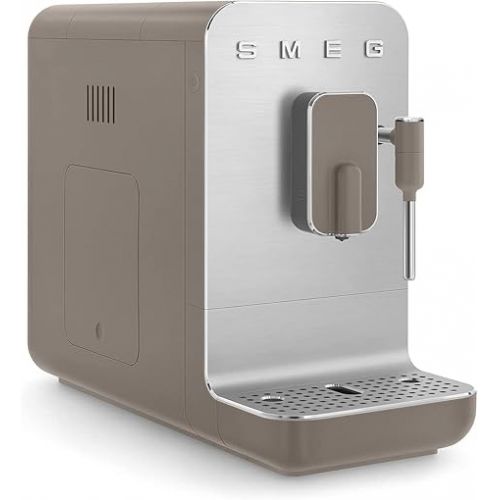 스메그 Smeg Fully Automatic Coffee Machine with Steam Taupe, 47 ounces