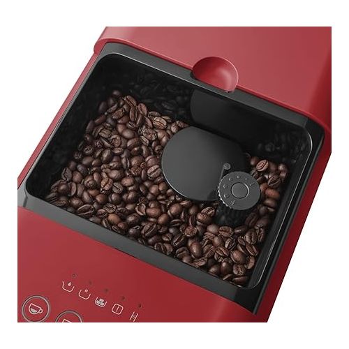 스메그 Smeg BCC01RDMUS Fully Automatic Coffee Machine, Red, Extra Large