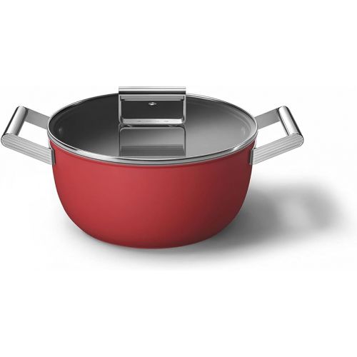 스메그 Smeg Red 5-Quart 9.5-Inch Casserole Dish with Lid