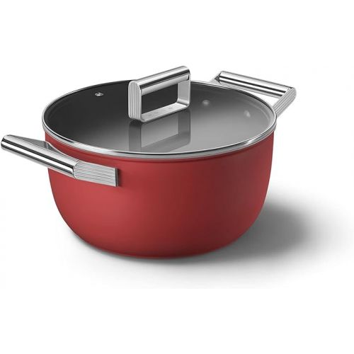 스메그 Smeg Red 5-Quart 9.5-Inch Casserole Dish with Lid