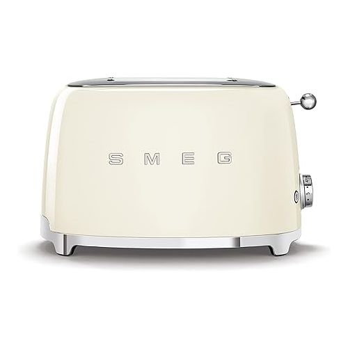 스메그 SMEG 2 Slice Toaster and Sandwich Rack Combo, Cream