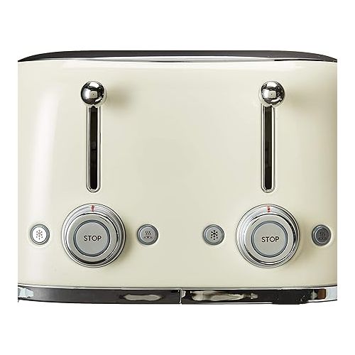 스메그 Smeg 50s Retro Line Cream 4x4 Slot Toaster