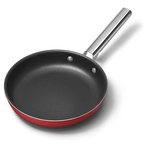 스메그 Smeg Cookware 9.5-Inch Red Frypan