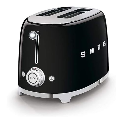 스메그 SMEG 2 Slice Toaster with Sandwich Racks, Black