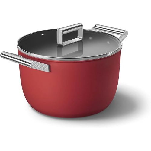 스메그 Smeg Red 8-Quart 10-Inch Casserole Dish with Lid