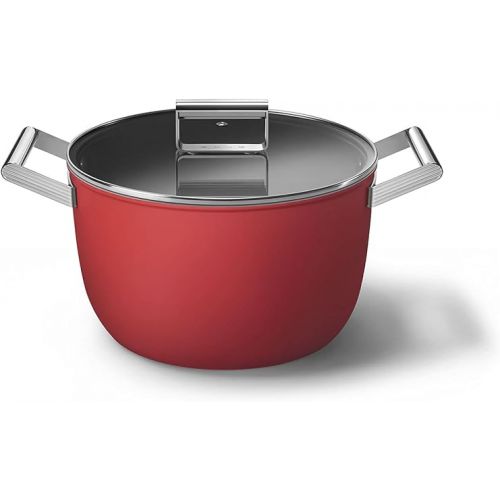 스메그 Smeg Red 8-Quart 10-Inch Casserole Dish with Lid