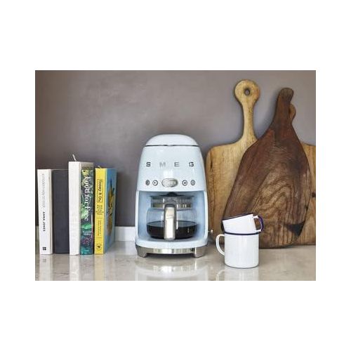 스메그 Smeg 50's Retro Drip Coffee Maker with Extra Carafe, Pastel Blue