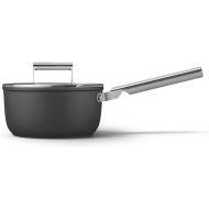 Smeg CKFS2011BLM Saucepan Black, Non-Stick, Aluminium, Patented Base, 20cm