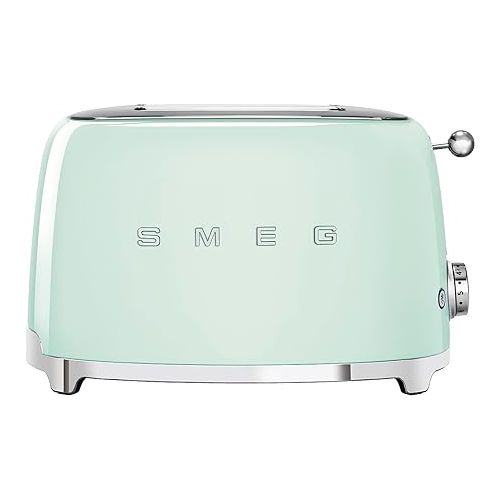 스메그 SMEG 2 Slice Toaster and Sandwich Rack Combo, Pastel Green