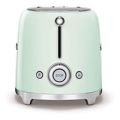 스메그 SMEG 2 Slice Toaster and Sandwich Rack Combo, Pastel Green